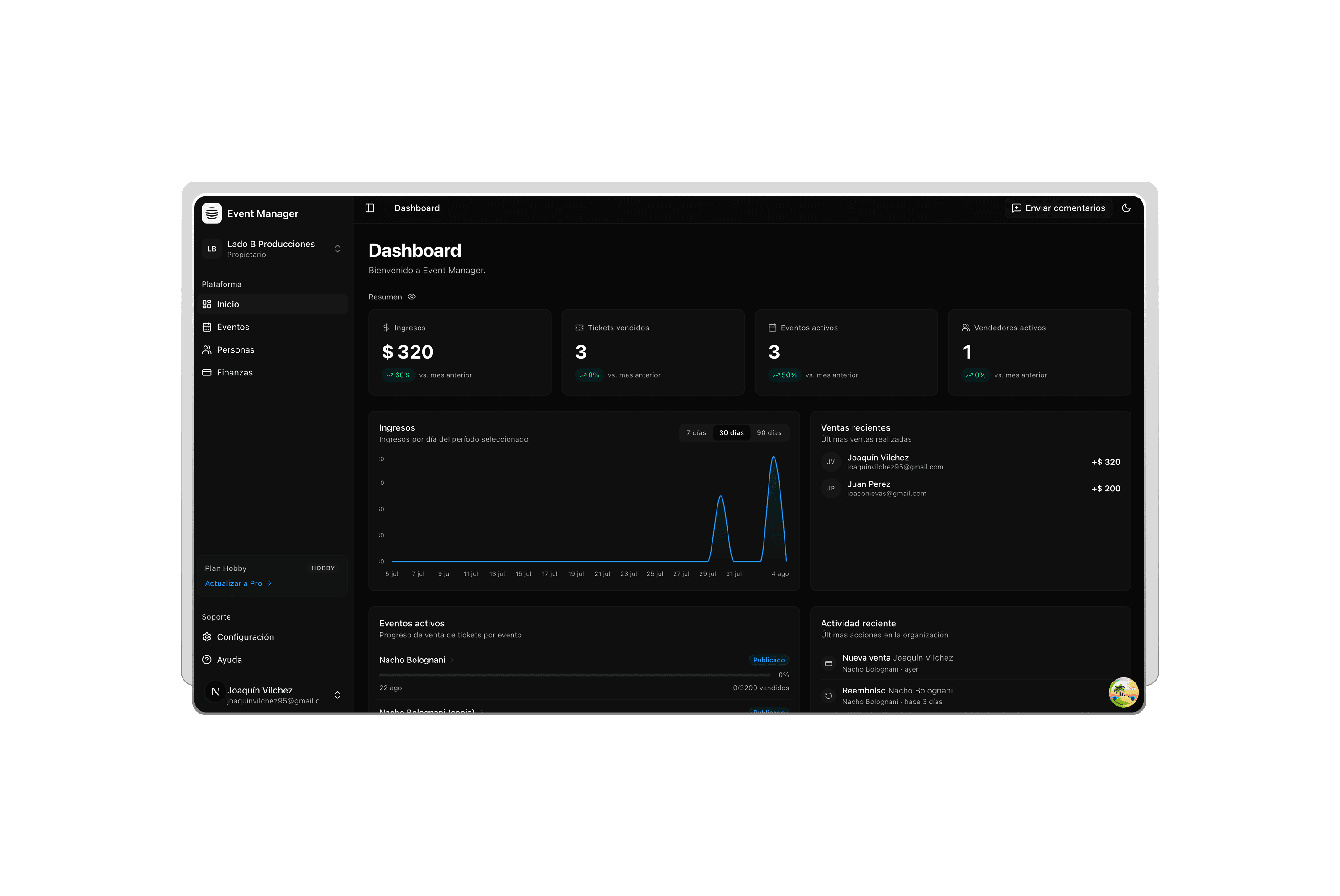 Control de costos y proveedores en el panel de Plan Enterprise